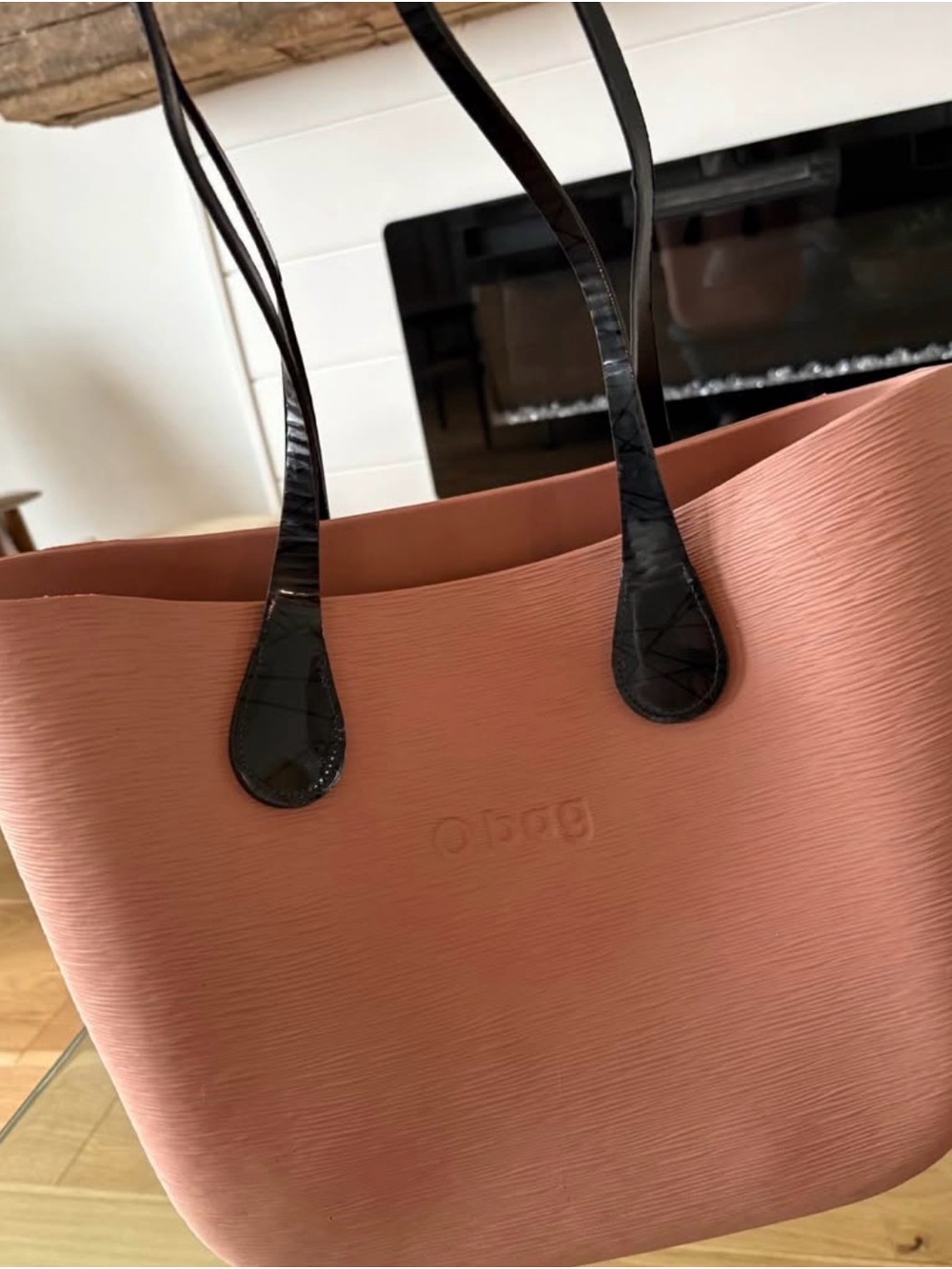 O Bag Italy Custom Tote – Borsa Pink + Black Handles